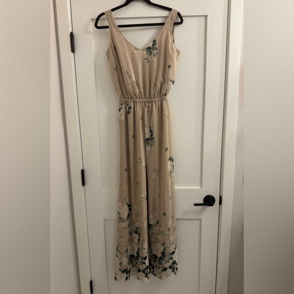 Show Me Your MuMu Beige Floral Maxi Dress